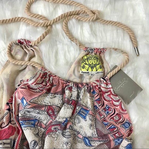 Anthropologie Sleeveless pink/blue silk dress XS - Picture 4 of 8